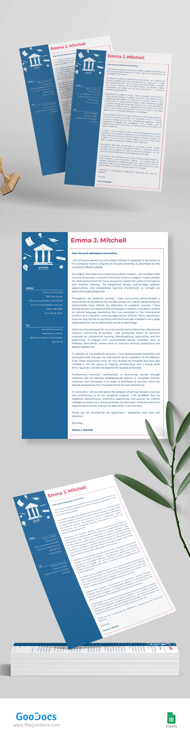 Harvard Cover Letter - free Google Docs Template - 10067930