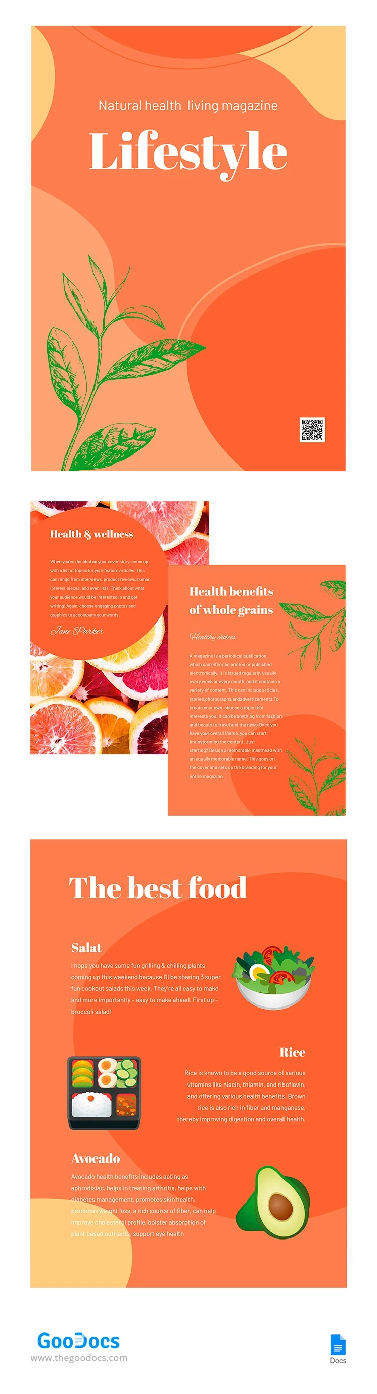 Health Lifestyle Magazine - free Google Docs Template - 10063199