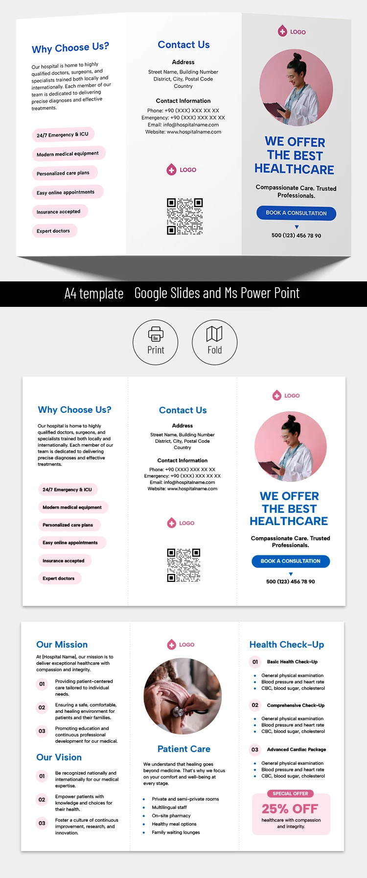 Healthcare Clinic Health Brochure - free Google Docs Template - 10071784