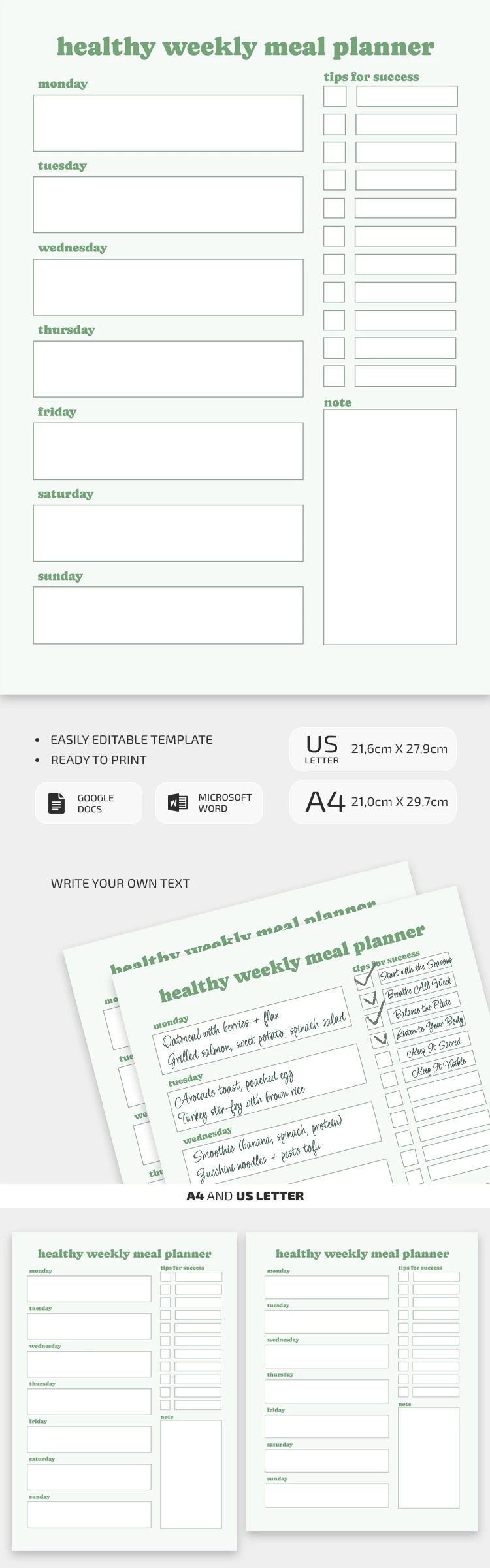 Template settimanale per la pianificazione dei pasti sani - free Google Docs Template - 10071214 Template settimanale per la pianificazione dei pasti sani - free Google Docs Template - 10071214