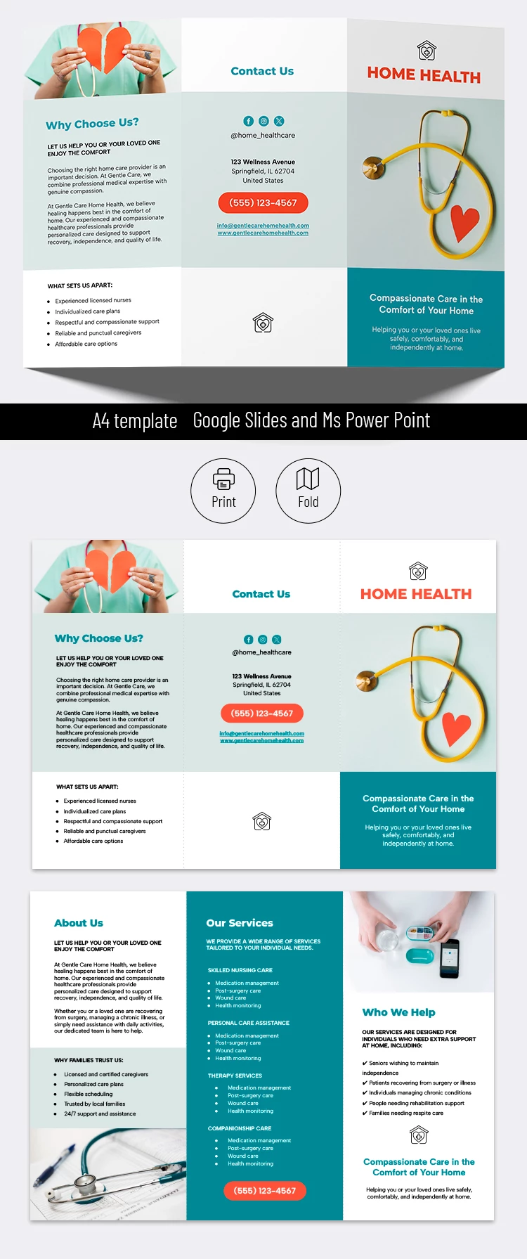 Anteprima di Modello di brochure sulla salute domestica per Google Slides and Microsoft PowerPoint