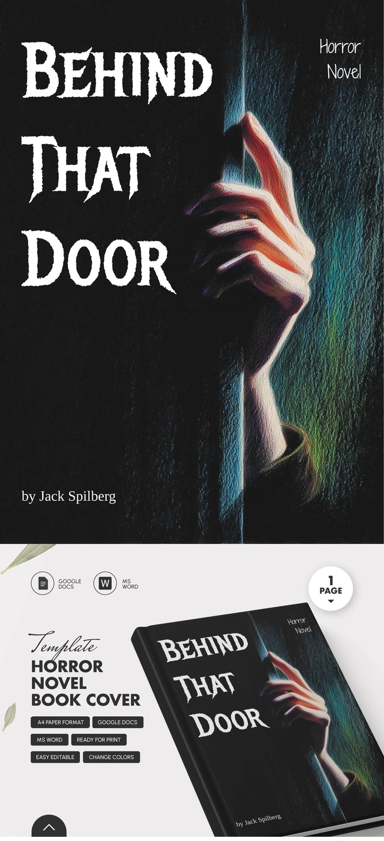 Horror Novel Book Cover Template - free Google Docs Template - 10072320