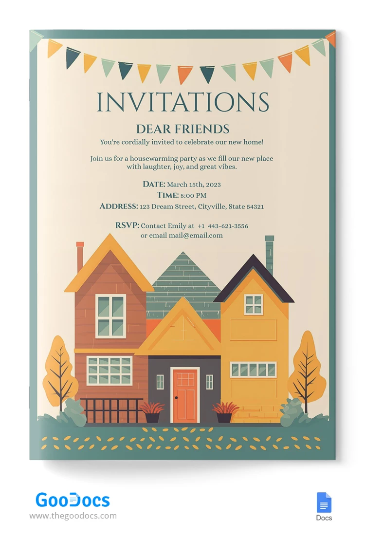 Invitación para fiesta de inauguración de la casa - free Google Docs Template - 10067697