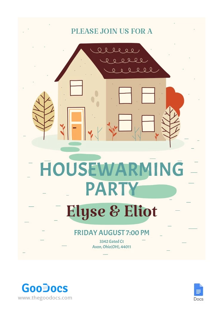 Housewarming Party Invitation - free Google Docs Template - 10064468
