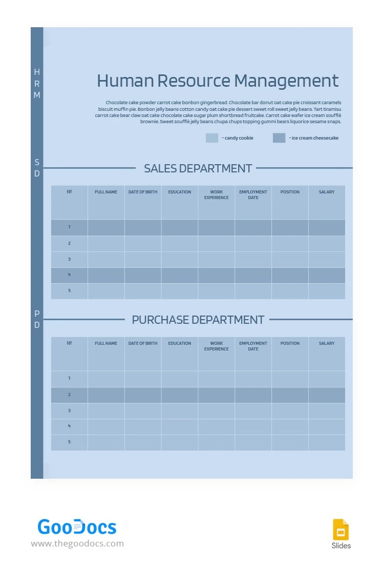 Personalmanagement - free Google Docs Template - 10063750