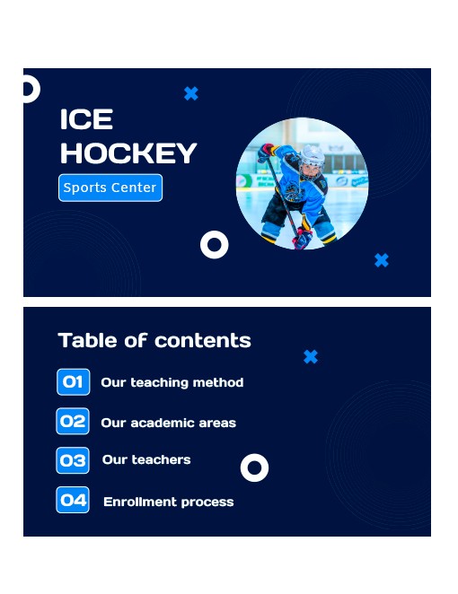 Free Blue Ice Hockey Template In Google Slides