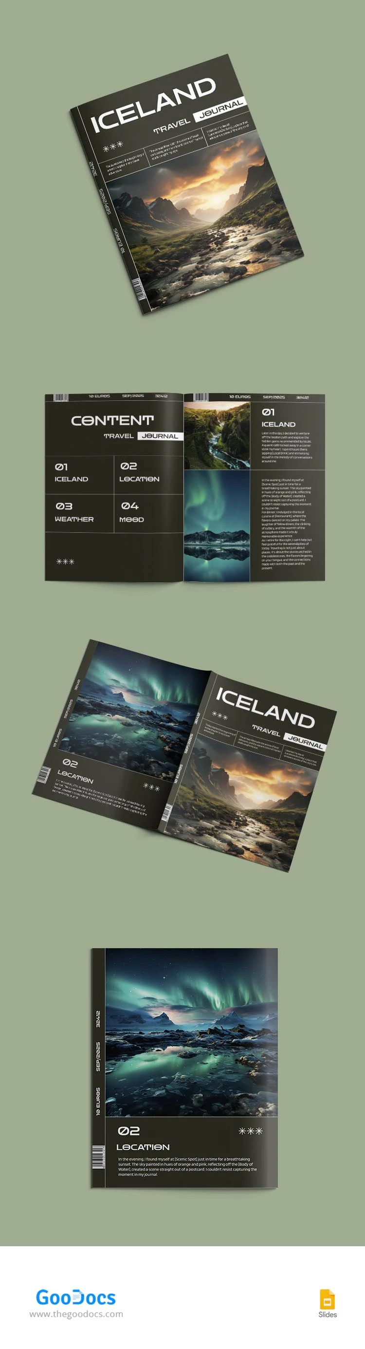 Journal d'Islande - free Google Docs Template - 10067513