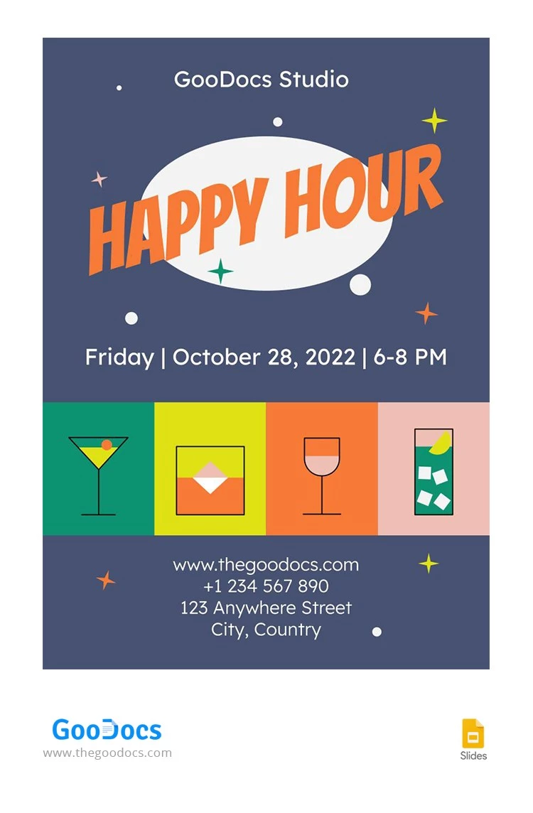 Illustrated Happy Hour Invitation - free Google Docs Template - 10064805
