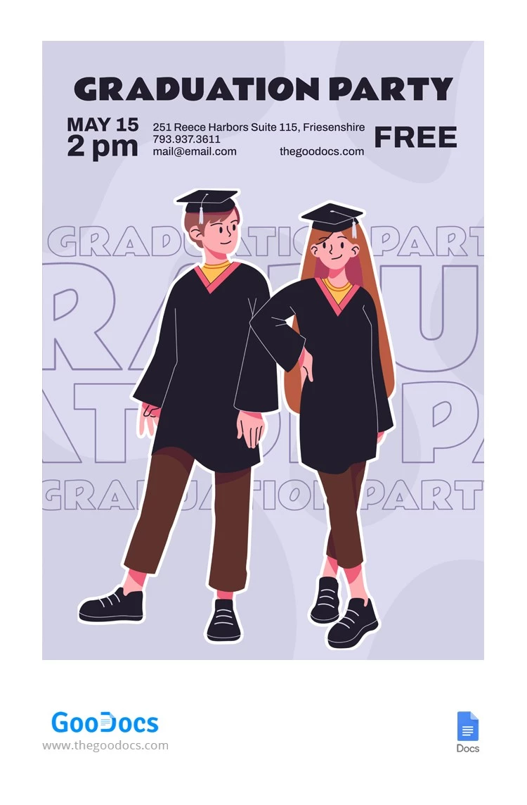 Illustration Cute Graduation Poster - free Google Docs Template - 10065922