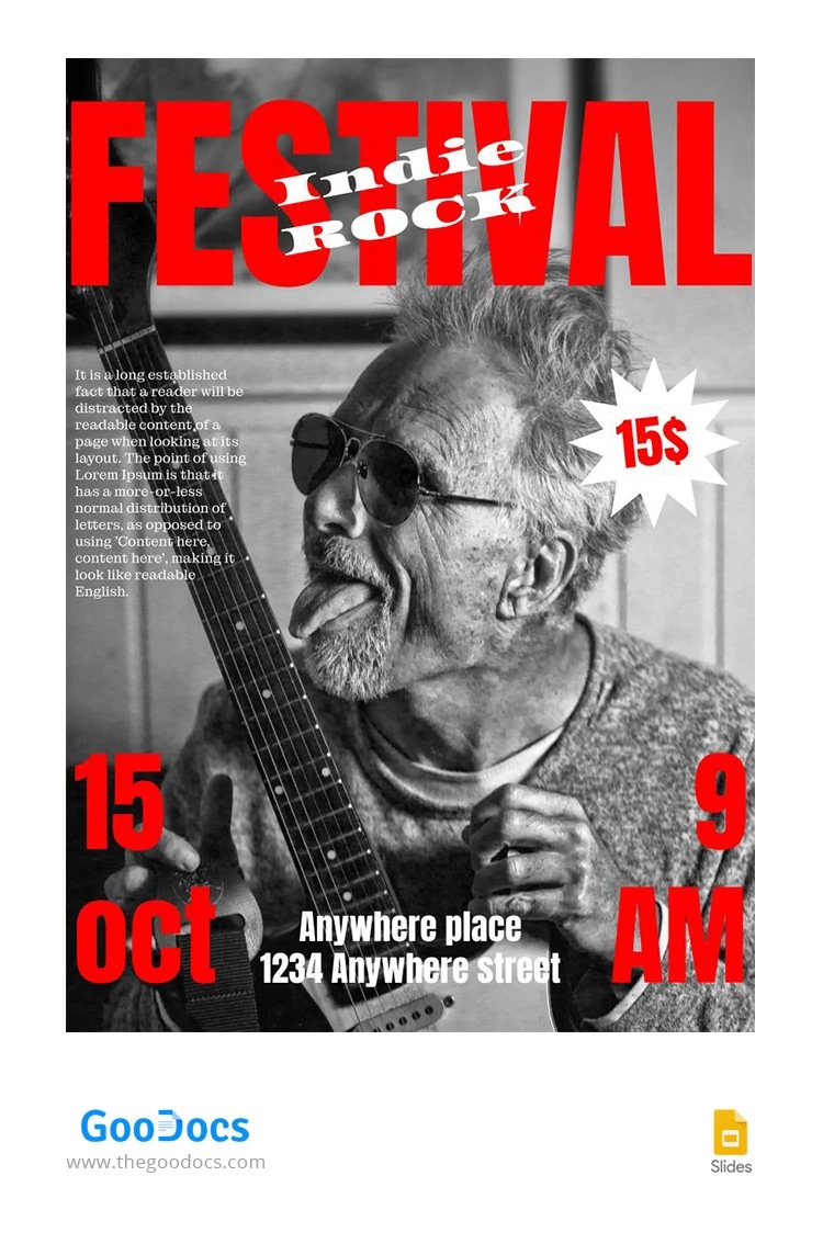 Flyer du Festival de Rock Indépendant - free Google Docs Template - 10064745
