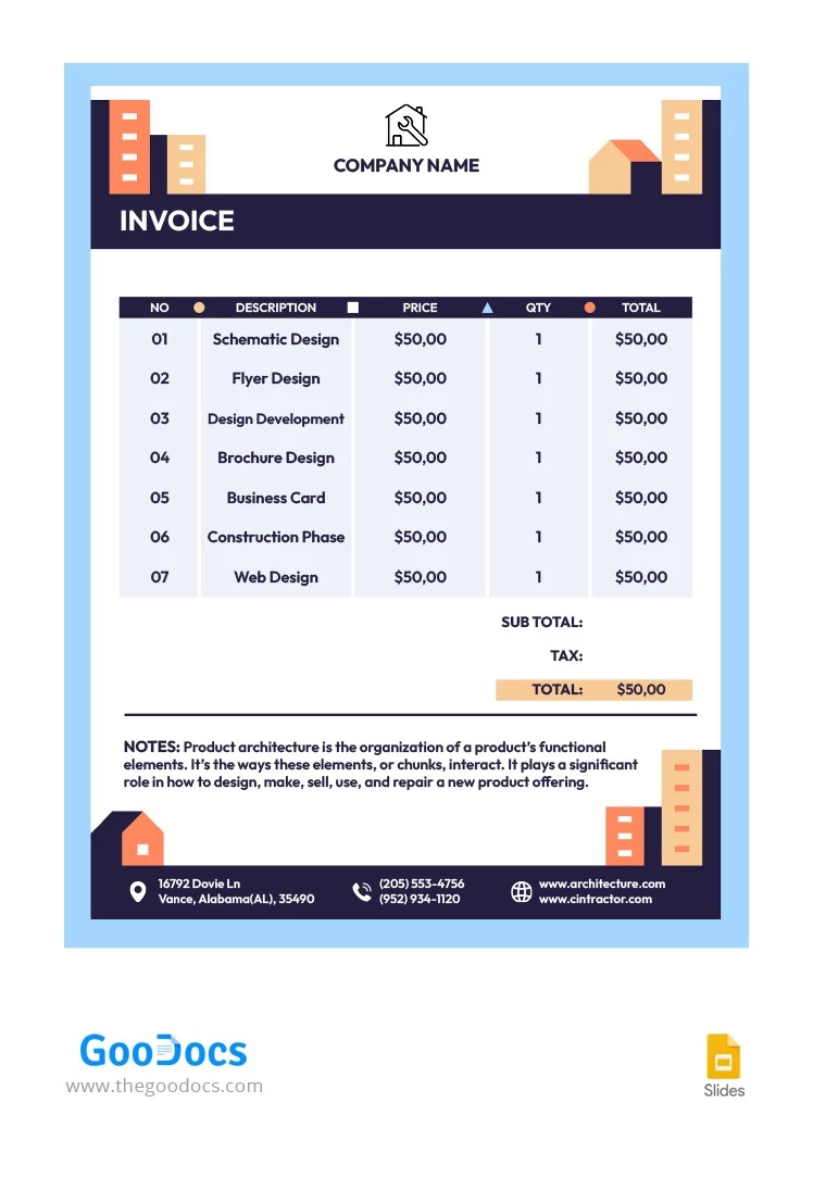 Interesting Contractor Invoice - free Google Docs Template - 10064469