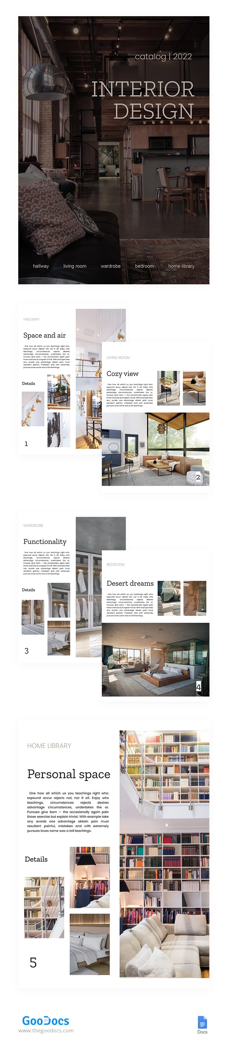 Interior Design Booklet - free Google Docs Template - 10062343