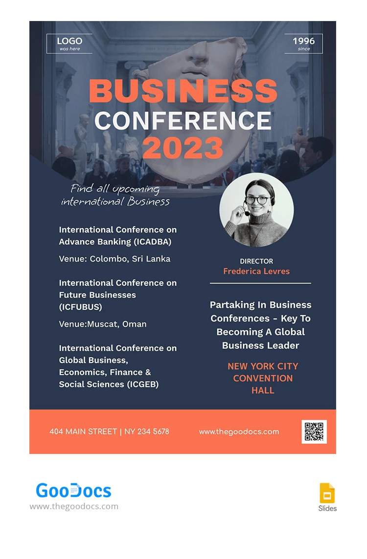 International Business Conferences Poster - free Google Docs Template - 10066640