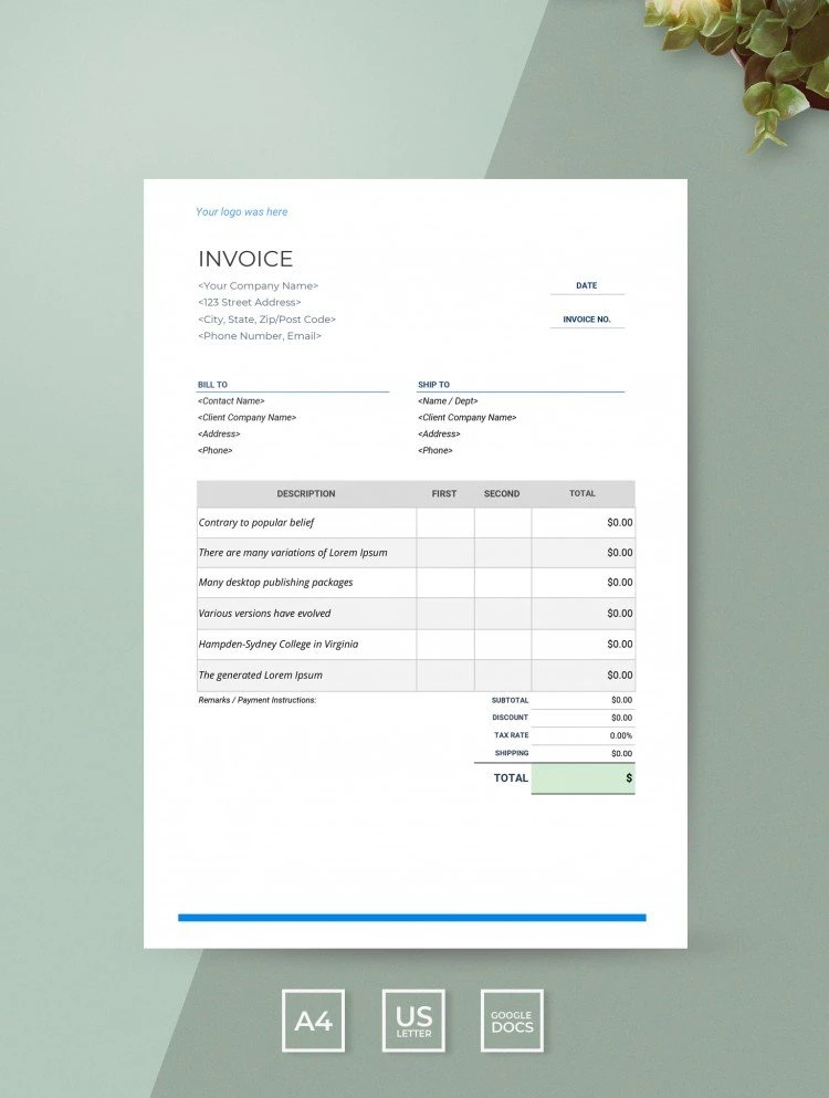 Fattura originale. - free Google Docs Template - 10061506