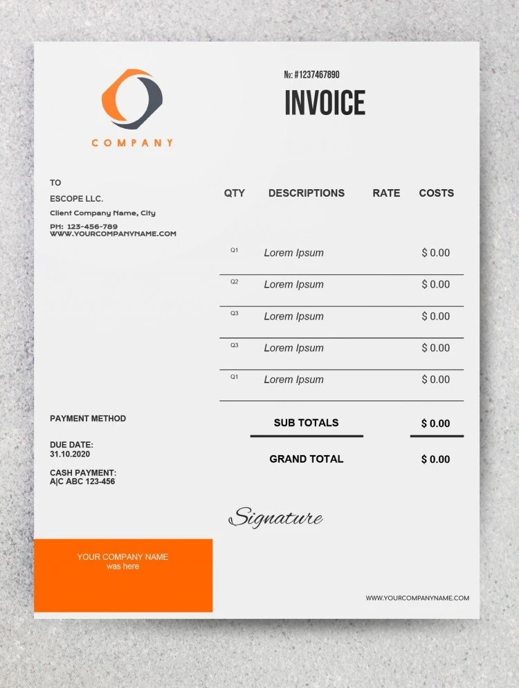 Minimal Invoice - free Google Docs Template - 10061564