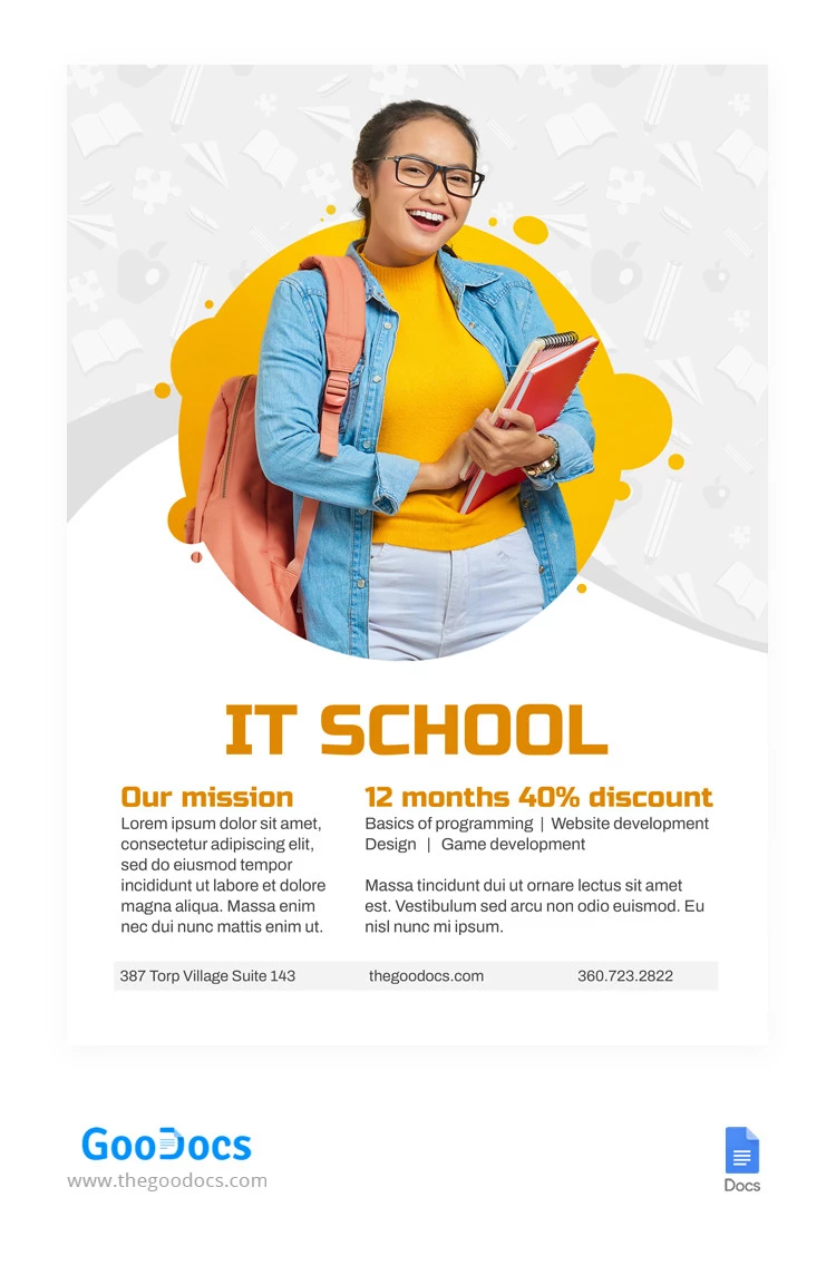 IT School Education Flyer - free Google Docs Template - 10065453