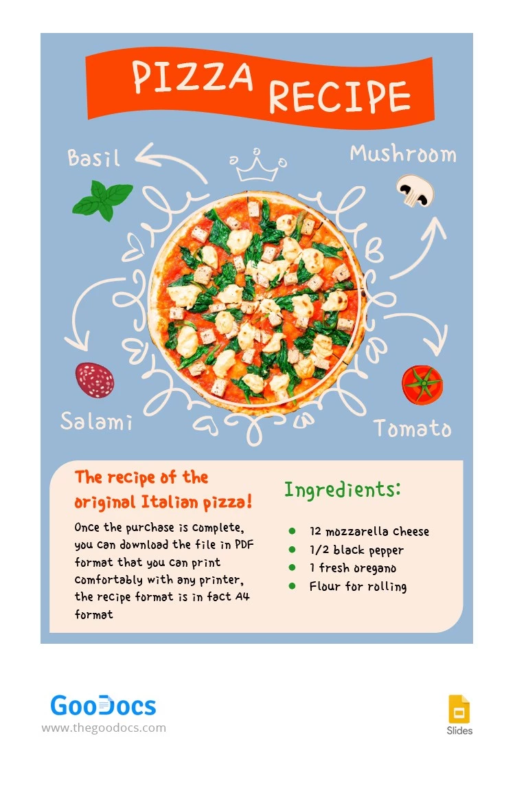 Recette de pizza italienne - free Google Docs Template - 10063410