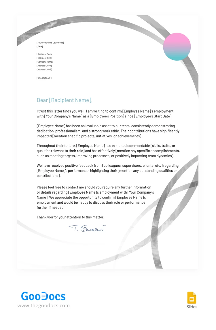 Job Offer Letter Template - free Google Docs Template - 10067476