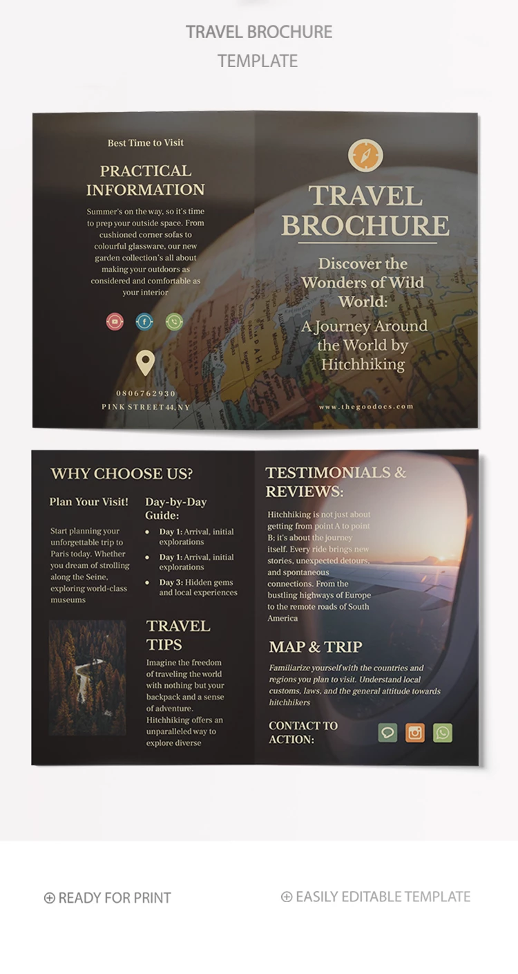 Brochure de voyage - free Google Docs Template - 10068853