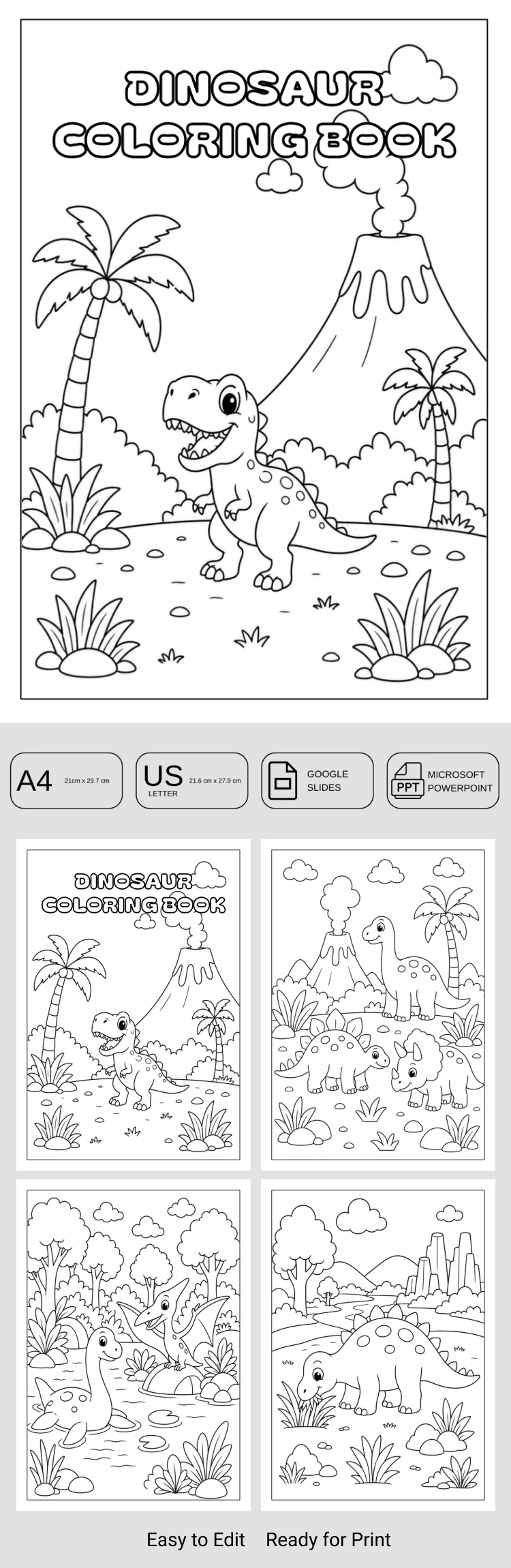 Pré-visualização de Modelo de Livro de Colorir para Crianças para Google Slides and Microsoft PowerPoint