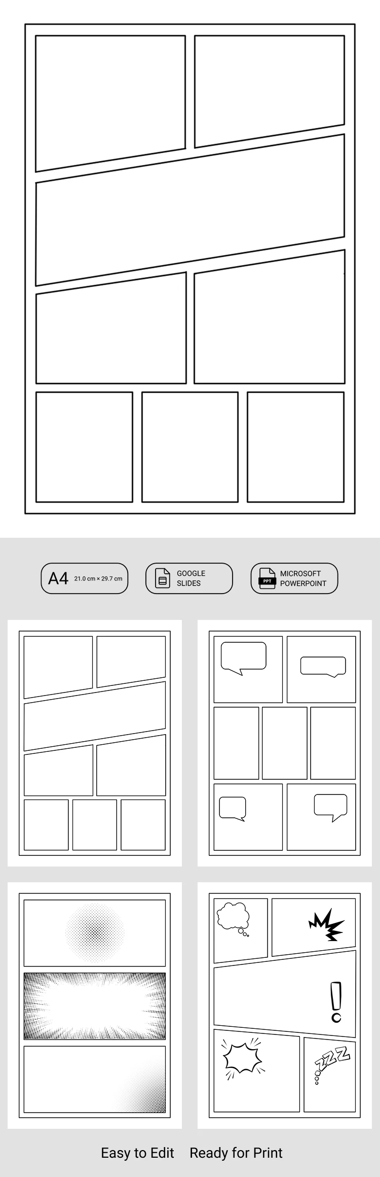 Kids Comic Strip Template - free Google Docs Template - 10071775
