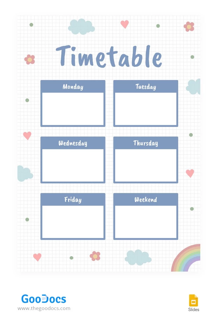 Kids Cute Schedule - free Google Docs Template - 10064011