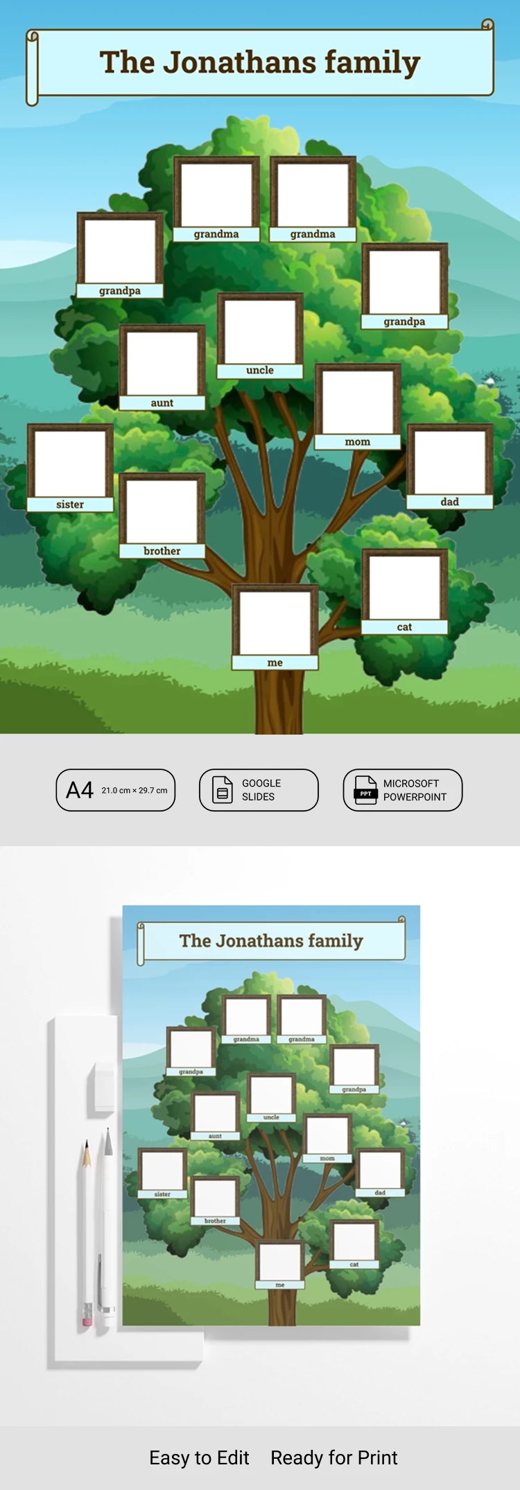 Kids Family Tree Template - free Google Docs Template - 10071781