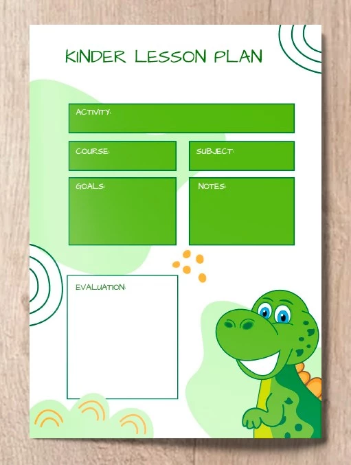 Kinder Lesson Plan - free Google Docs Template - 10061843