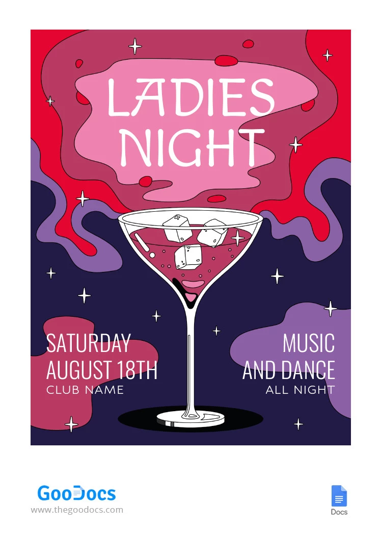 Flyer pour une soirée Vesatile Ladies. - free Google Docs Template - 10065366
