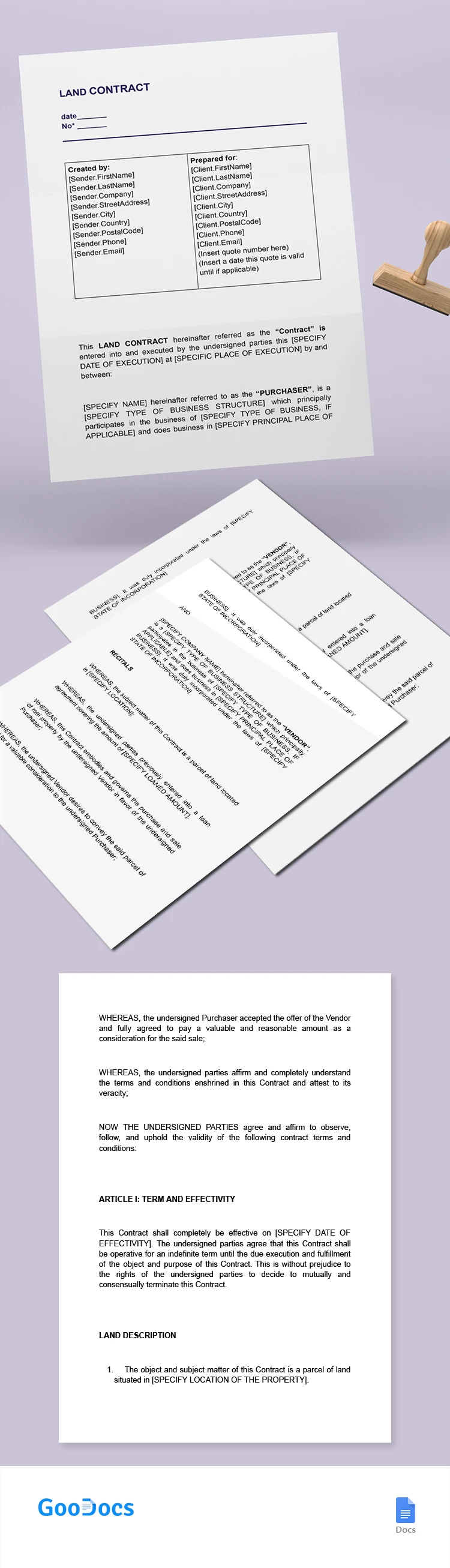 Land Contract - free Google Docs Template - 10065544