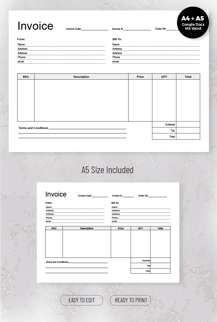 Facture d'aménagement paysager - free Google Docs Template - 10069255