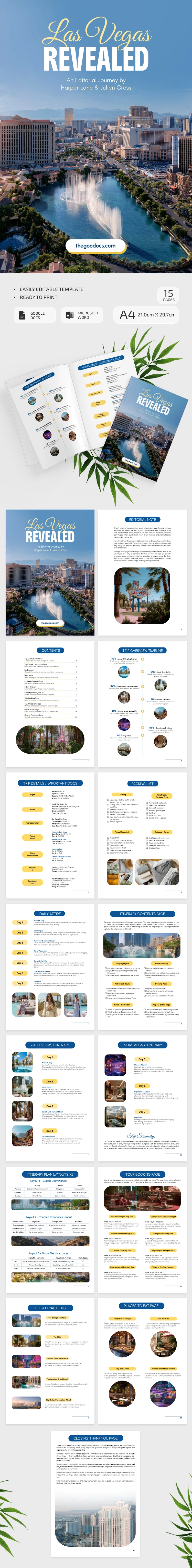 Las Vegas Travel Guide Book Template - free Google Docs Template - 10071797