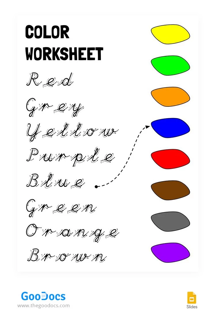 Hoja de trabajo de aprendizaje de colores. - free Google Docs Template - 10064128