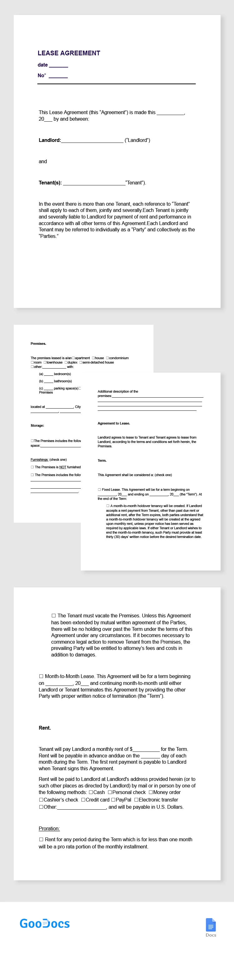 Contratto di locazione bianco - free Google Docs Template - 10065343