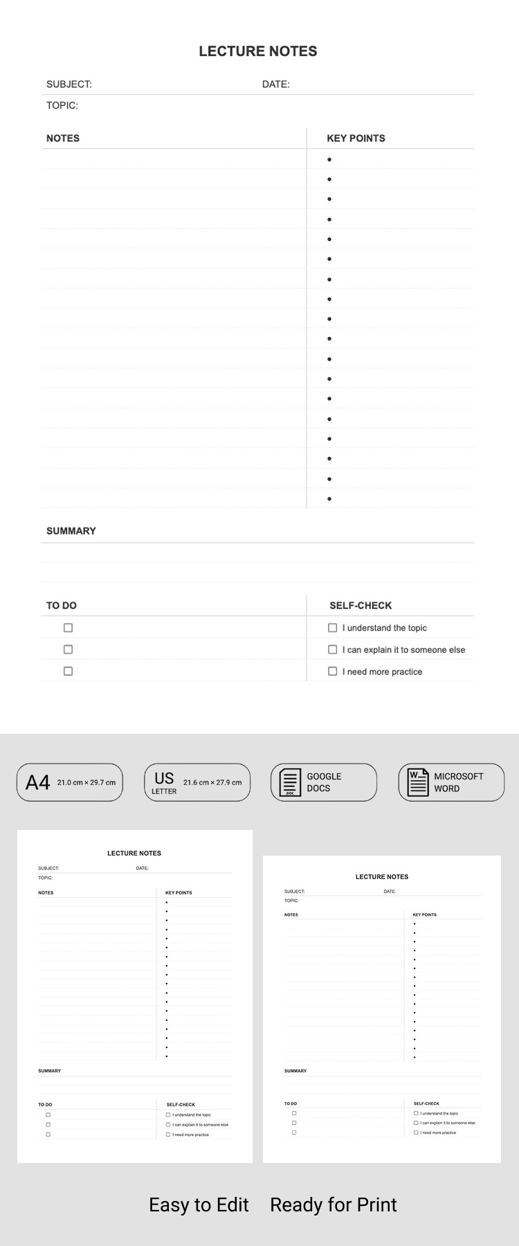 Free Lecture Notes Template for Students Template in Google Docs and ...