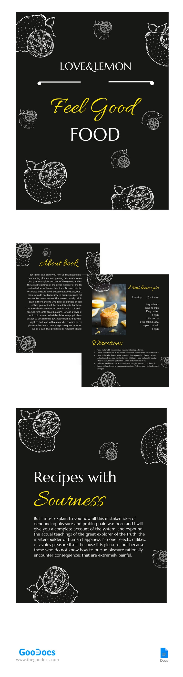 Lemon Recipe Book - free Google Docs Template - 10065675