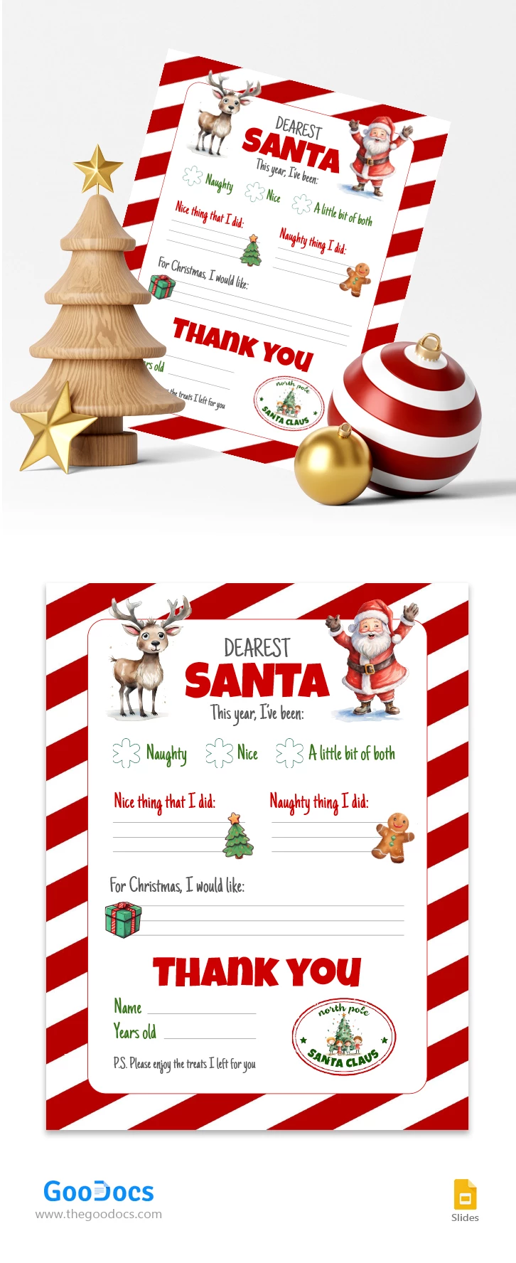 Lettera rossa per Babbo Natale - free Google Docs Template - 10067496