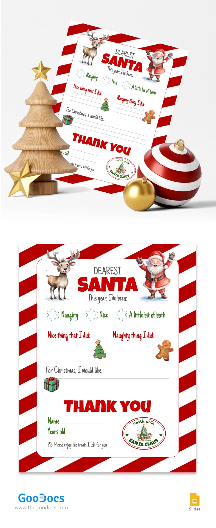 Carta Vermelha para o Papai Noel - free Google Docs Template - 10067496