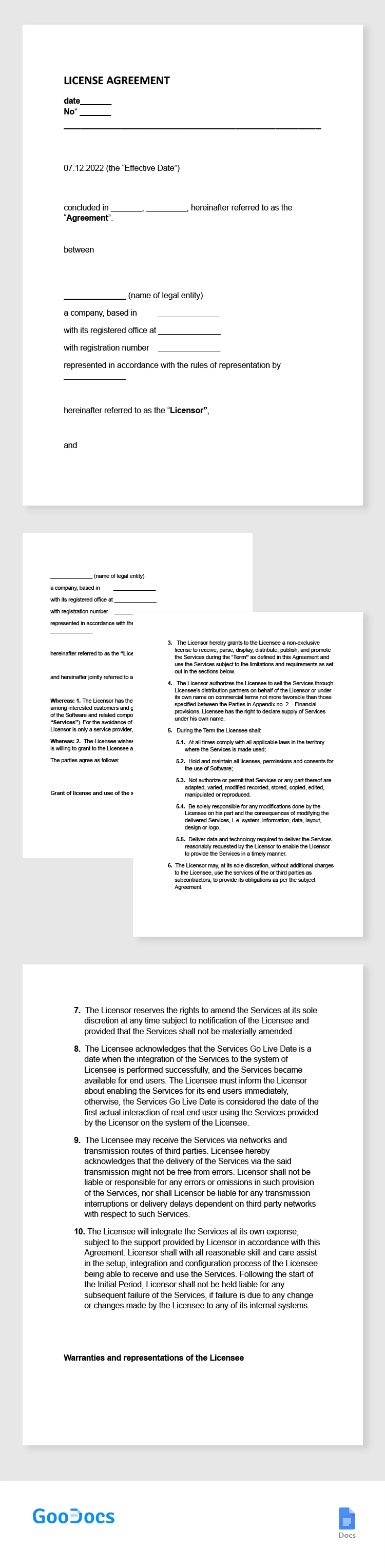 License Agreement - free Google Docs Template - 10065364