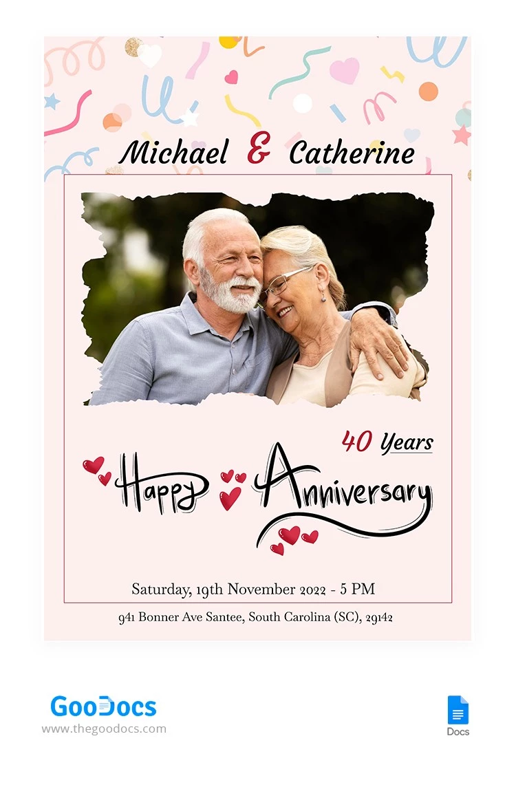 Light Anniversary Flyer - free Google Docs Template - 10064830