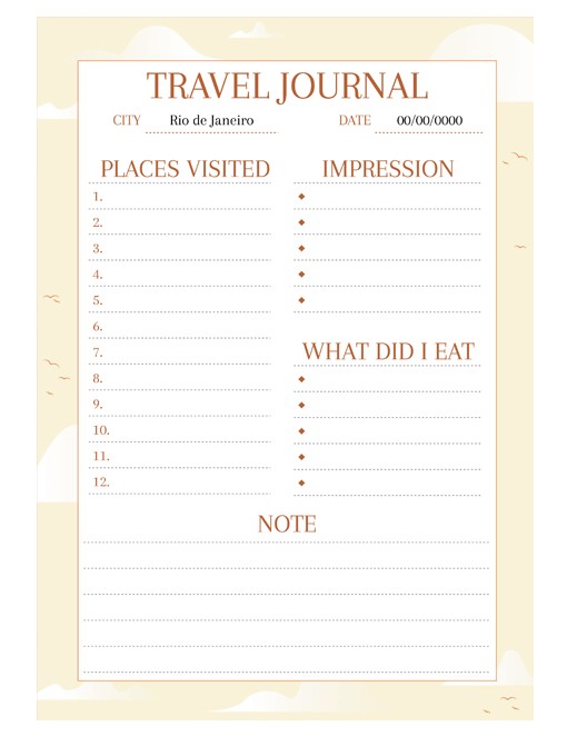 light travel journal