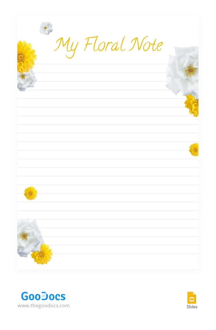 Note florale légère - free Google Docs Template - 10063757