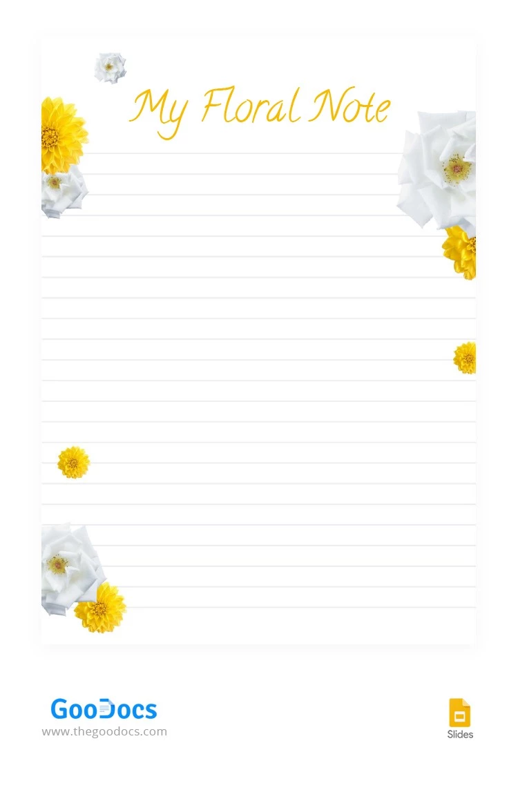 Leichte blumige Note - free Google Docs Template - 10063757