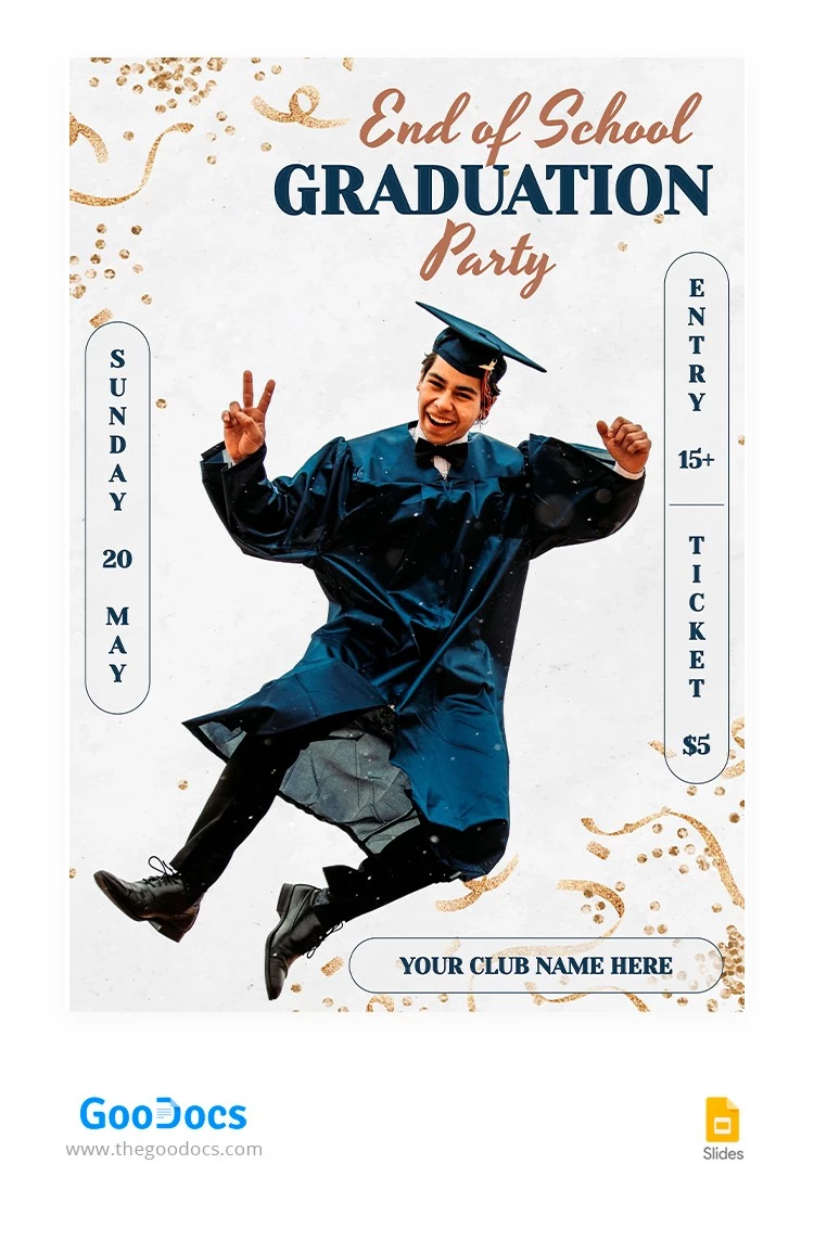 Light Funny Graduation Flyer - free Google Docs Template - 10065689