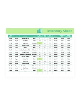 Free Light Green Inventory Sheet Template In Google Sheets