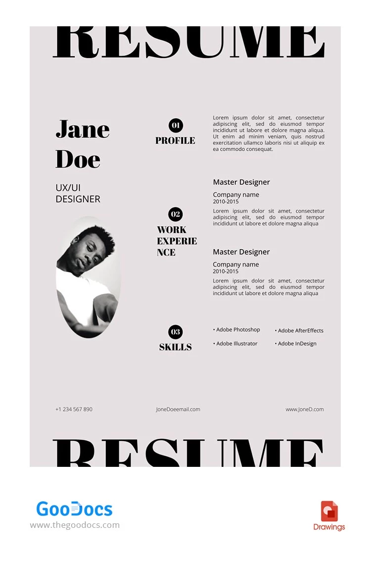 Light Grey and Pink Resume - free Google Docs Template - 10062414