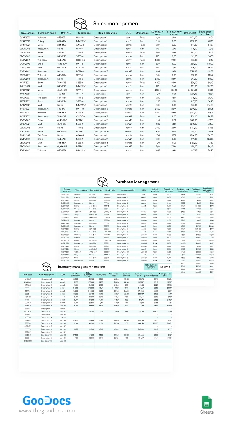 Light Inventory Management - free Google Docs Template - 10063078