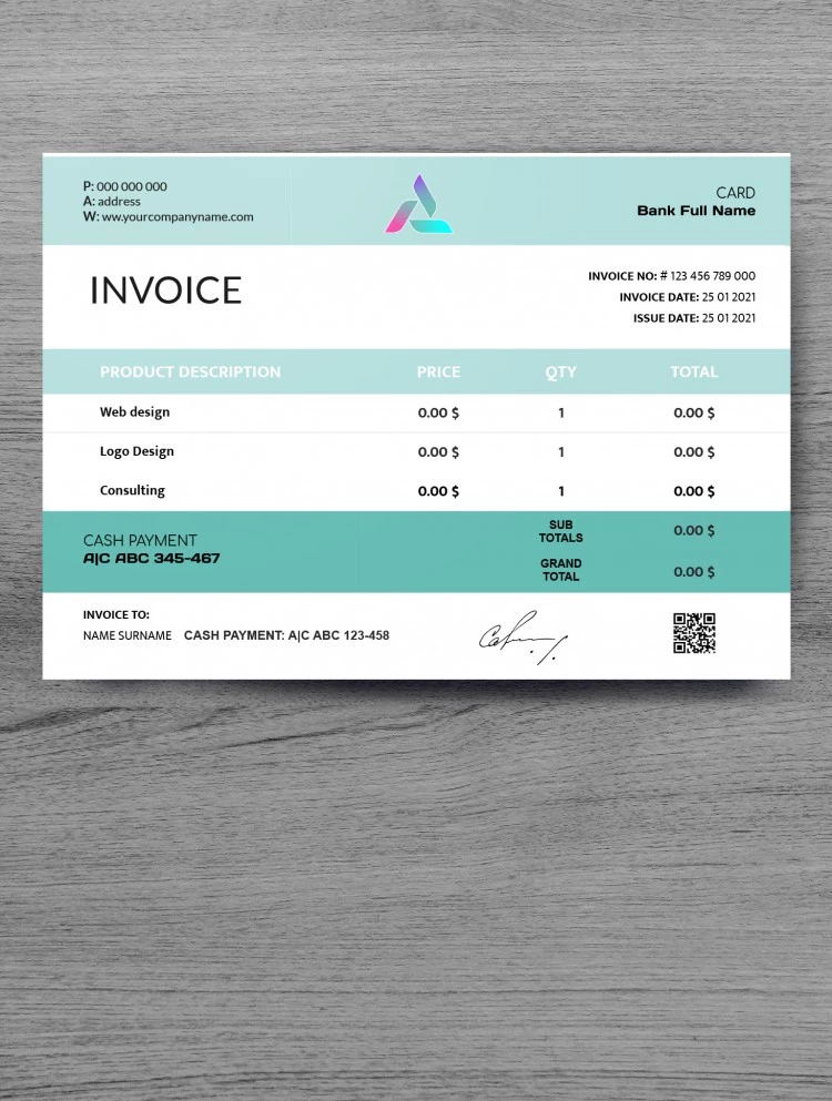 Light Invoice - free Google Docs Template - 10061740