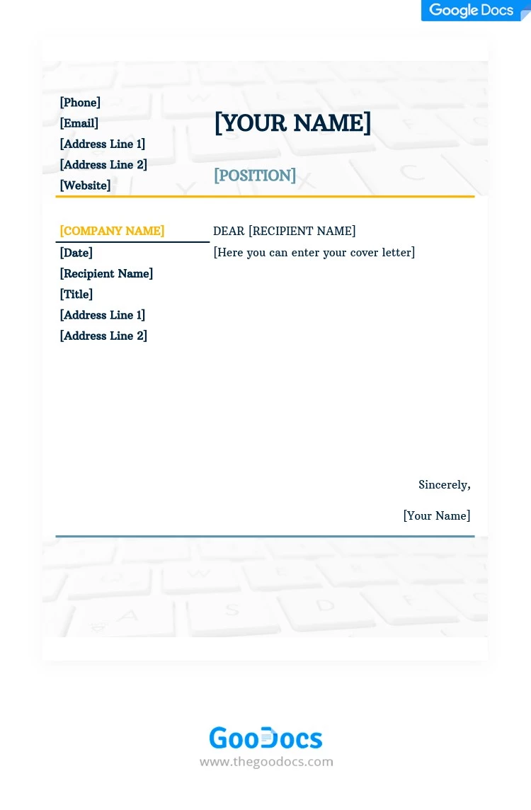 Carta de Apresentação Leve e Moderna - free Google Docs Template - 10062081