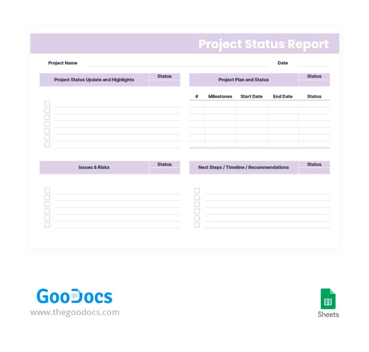 Rapport d'état du projet léger - free Google Docs Template - 10063575